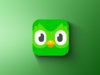 Green Duolingo owl