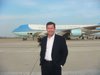 Terry Szuplat in front of Air Force One