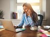 woman working at home on a laptop