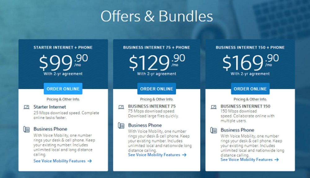 Comcast Offers Diffe Bundles And Pricing Packages With Five Plans Designed For Small Businesses