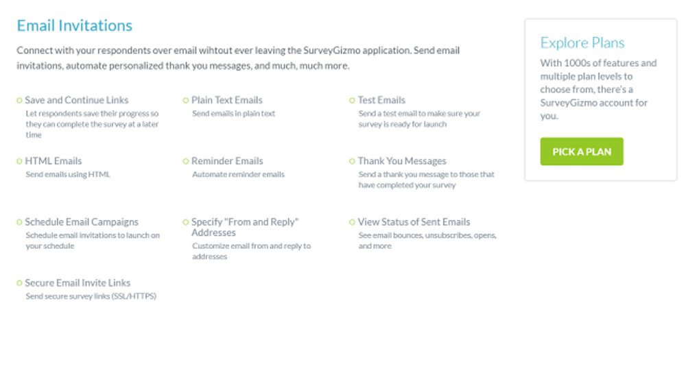 Surveygizmo Review 2018 Email Marketing And Survey Software Reviews - sending email invitations to surveys is simple with this service